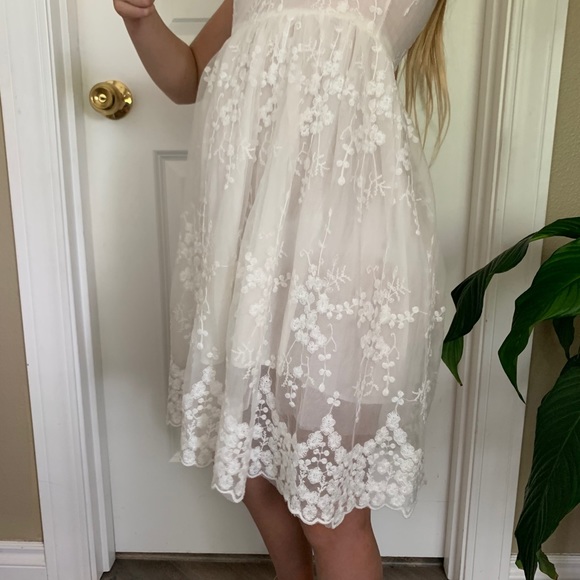 White lace summer dress with bow in the back 7T - Picture 11 of 16